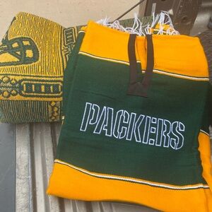 Green Bay Packers Green and Yellow Throw Blanket